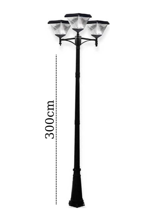 3X100W Güneş Enerjili Solar Bahçe Armatür (300Cm Direkli) - Görsel 3